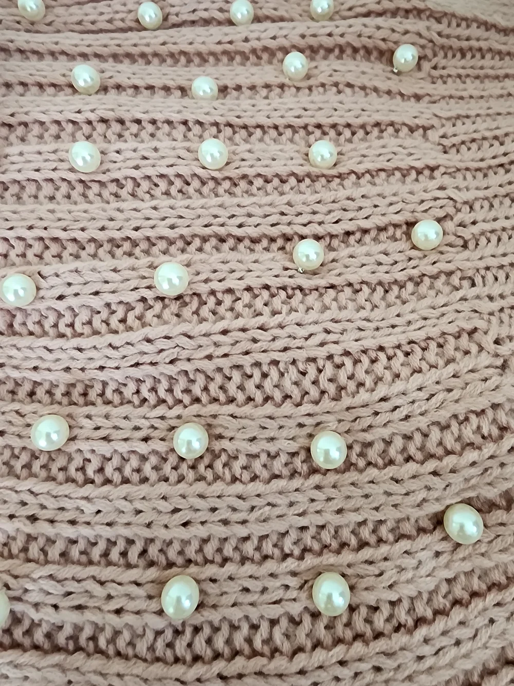 NWT Just Jamie Pearl Ribbed Knit Hat Scarf Set Pink 2pc INCOMPLETE Missing Glove